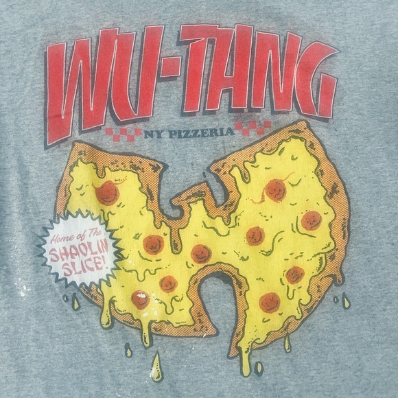 Wu-Tang Pizzeria Small Gray T-shirt with some white paint flaws - Picture 1 of 4